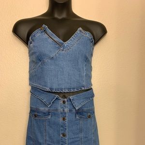 Fashion Nova: “In My Closet Denim Skirt Set”